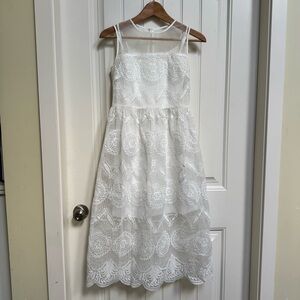 Bread and Butter Off White Lace Sleeveless Prom or Wedding Midi Dress. Size XS
